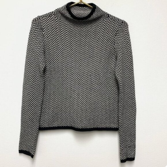 Ralph Lauren Sweaters - Ralph Lauren‎ Black and White Chevron Turtleneck Sweater XL